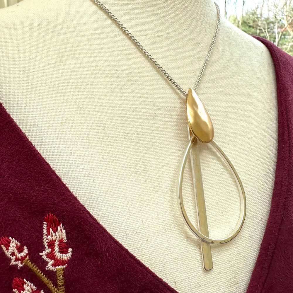 Lucky Brand Mint Condition! Silver Gold REAL metal Necklace EUC Adjustable